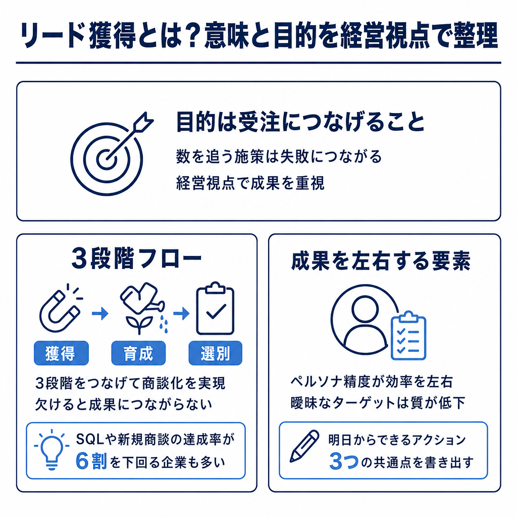 1. リード獲得とは?意味と目的を経営視点で整理の図解